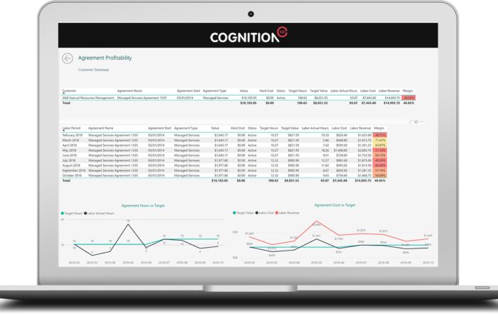 Cognition360: Agreement profitability product screen